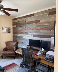 rustic lumber accent wall